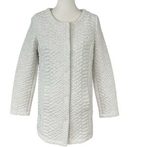 Soft Surroundings Light Heather Gray Snap Buttons Soft Quilted Jacket Size Small